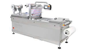 Thermoforming machine, roll stock machine, vacuum packing, modified atmosphere packaging, MAP, linia rolowa, linia termoformująca, linia pakujaca, pakowanie próżniowe